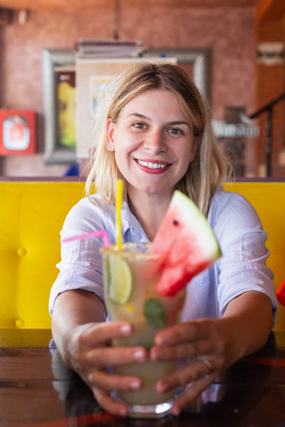 istock Refreshing strawberry lemonade at a terrace 1166949100