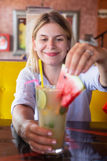 istock Refreshing strawberry lemonade at a terrace 1166949646