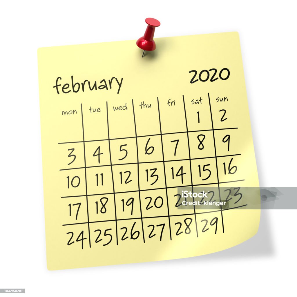 2020년 2월 달력 흰색 배경에 격리 3d 일러스트레이션 0명에 대한 스톡 사진 및 기타 이미지 - 0명, 2020년, 2월 ...
