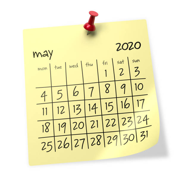 istock May 2020 Calendar. Isolated on White Background. 3D Illustration 1166950289