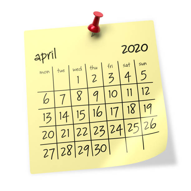 istock April 2020 Calendar. Isolated on White Background. 3D Illustration 1166950312