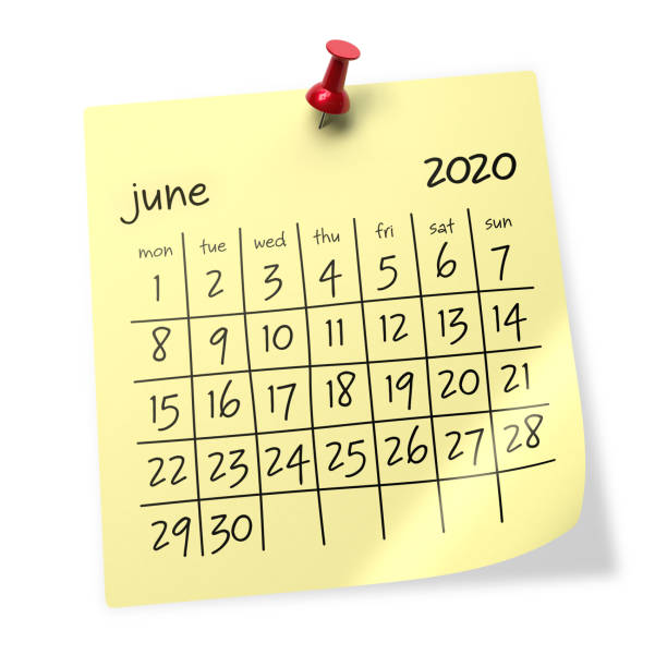 istock June 2020 Calendar. Isolated on White Background. 3D Illustration 1166950317