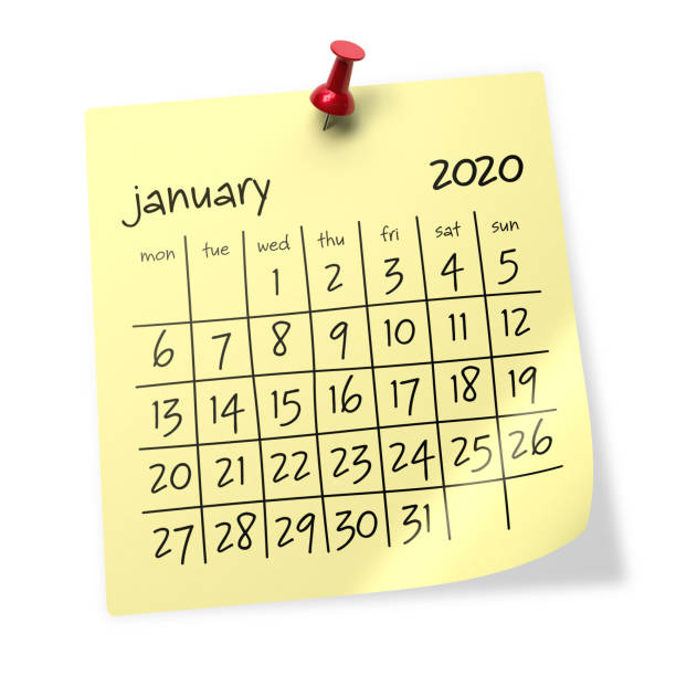 istock January 2020 Calendar. Isolated on White Background. 3D Illustration 1166950964