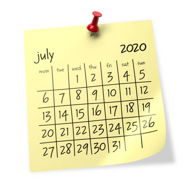 istock July 2020 Calendar. Isolated on White Background. 3D Illustration 1166950988