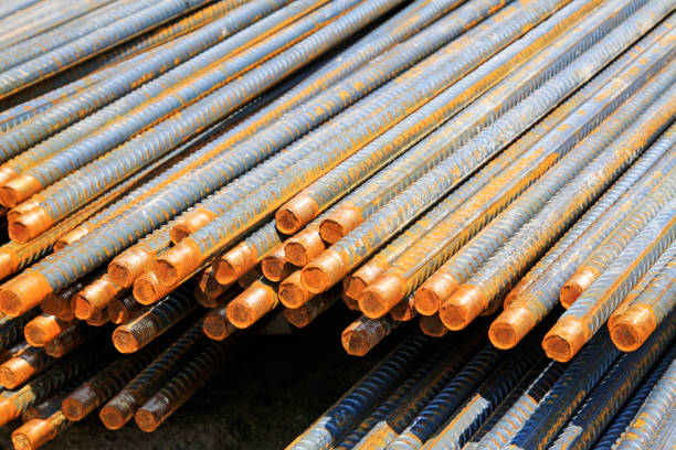 istock Rebar piled up together, in the construction site 1166952698