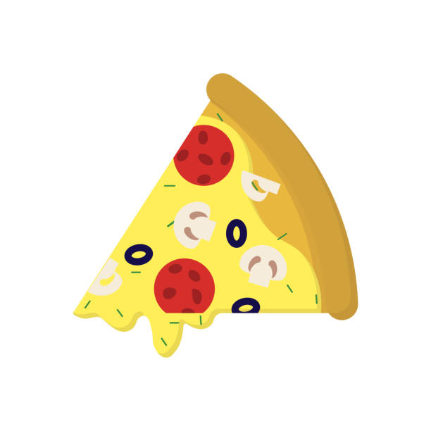 ilustrações, clipart, desenhos animados e ícones de pizza com salsicha e cogumelos no plano - cheese backgrounds pattern portion