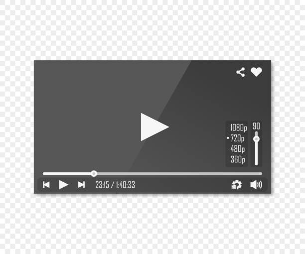 odtwarzacz wideo online na przezroczystym tle - construction frame audio stock illustrations