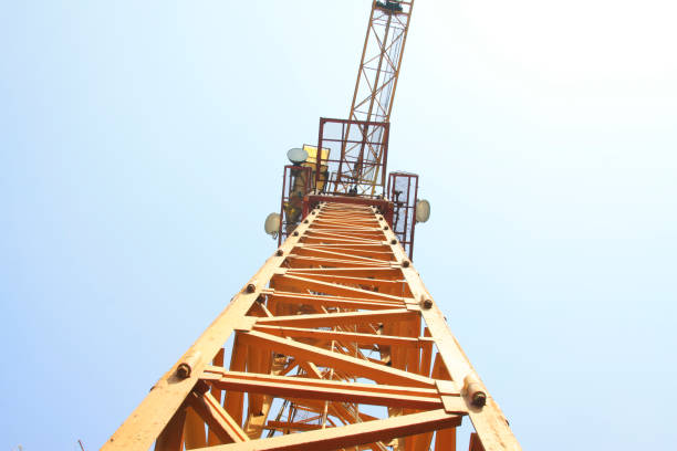 istock Tower crane stent upward view, in the construction site 1166954827