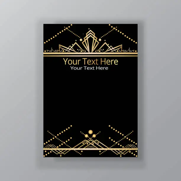 Vector illustration of Art Deco page template, retro  style for web and print,