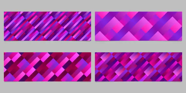 Vector illustration of Stripe pattern banner background set - abstract vector designs