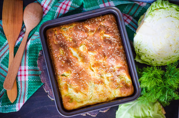 istock baked pie of young cabbage 1166963368