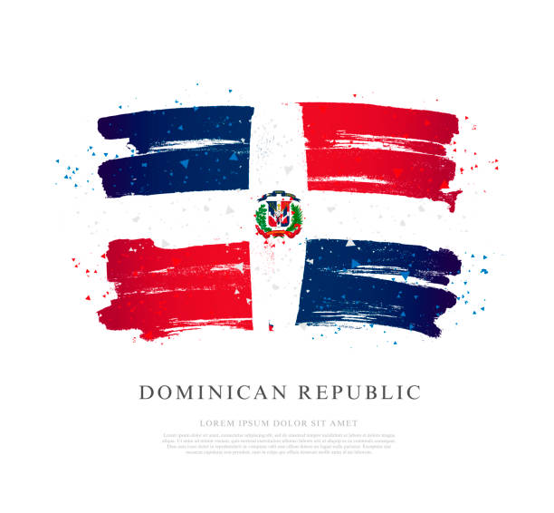flaga dominikany. ilustracja wektorowa - haiti flag republic of haiti flag of haiti stock illustrations