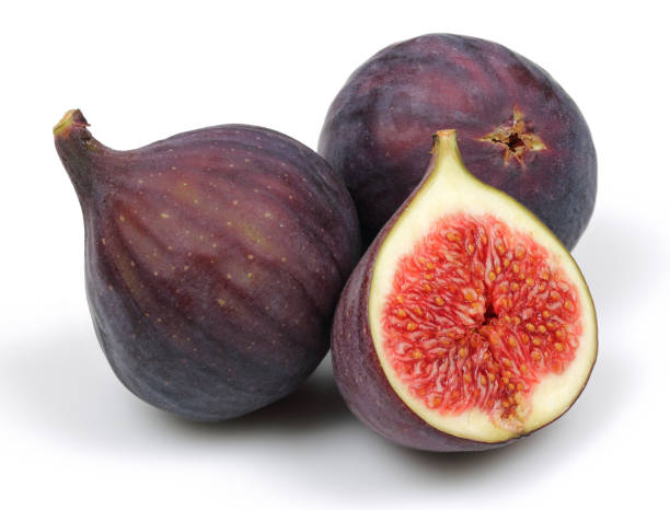 istock Fresh purple fig fruits isolated on white 1166976472