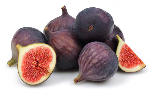 istock Fresh purple fig fruits isolated on white 1166976530