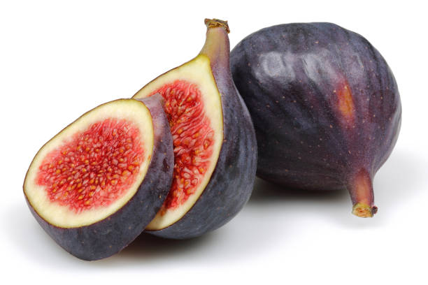 istock Fresh purple fig fruits isolated on white 1166976659