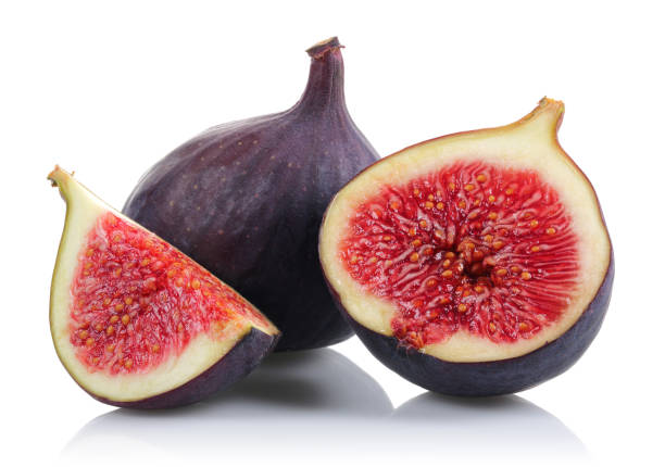 istock Fresh purple fig fruits isolated on white 1166976670
