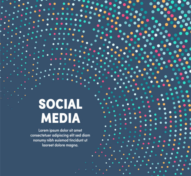소셜 미디어를 위한 다채로운 원형 모션 일러스트레이션 - 무선 기술 일러스트 stock illustrations