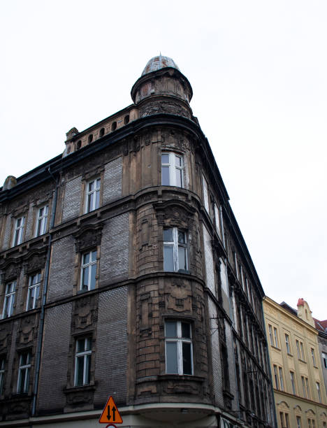 istock Dark brown old building exterior in Krakow 1166977673