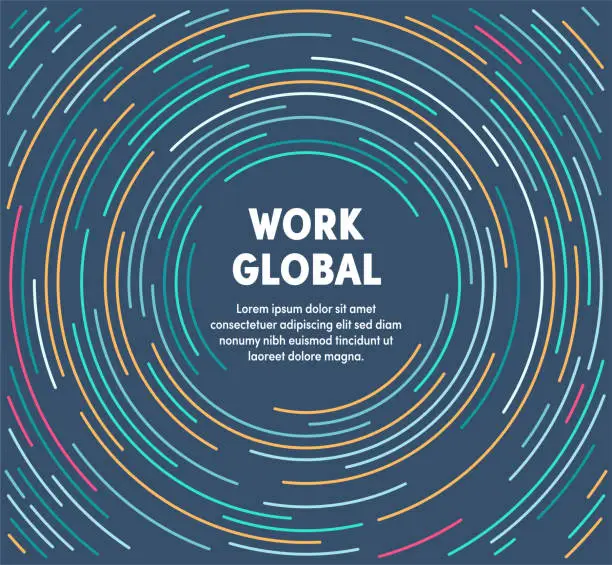 Vector illustration of Colorful Circular Motion Illustration For Work Global