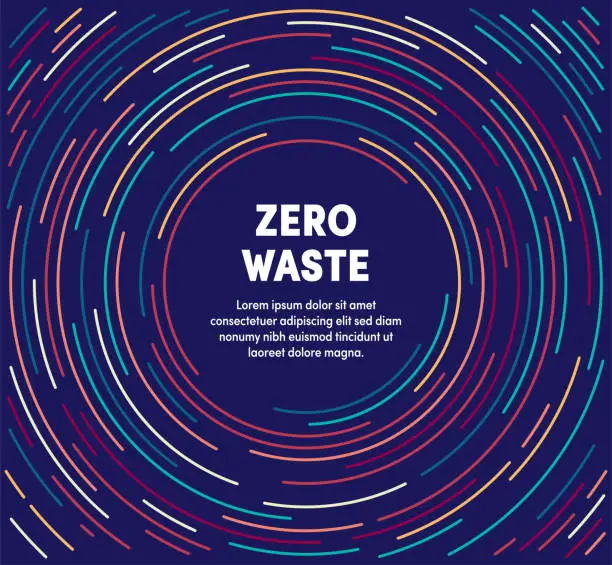 Vector illustration of Colorful Circular Motion Illustration For Zero Waste