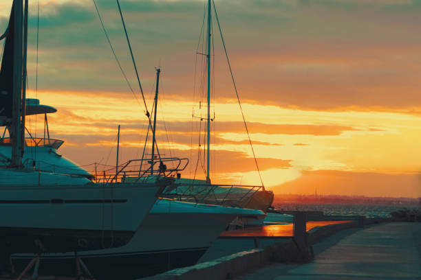 Sunlight reflecting off Lake Champlain during sunset.