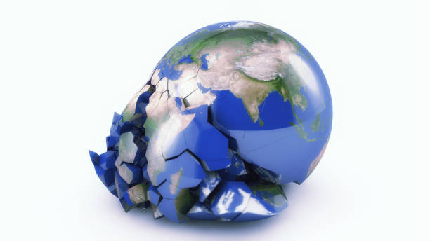 istock 3D fracture earth and white background 1166981032
