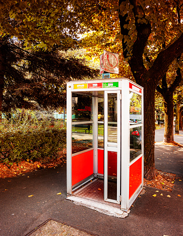 Legnano, Italy - August 09, 2019: old phone box in Legnano
