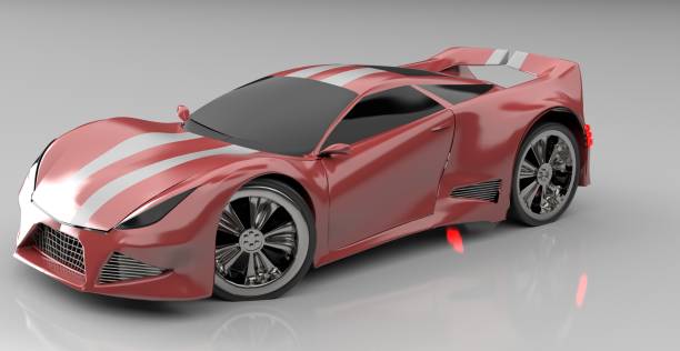 istock Modern red sports car ,3d ,render. 1166981943