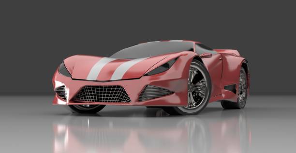 istock Modern red sports car ,3d ,render. 1166981962