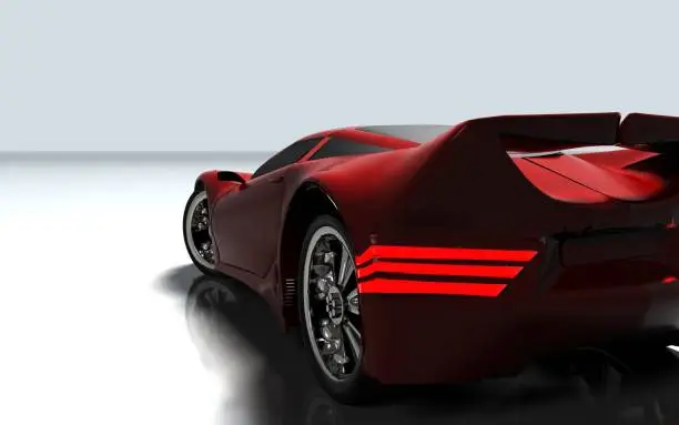 Photo of Modern red sports car ,3d ,render.