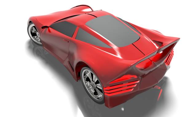 istock Modern red sports car ,3d ,render. 1166982148