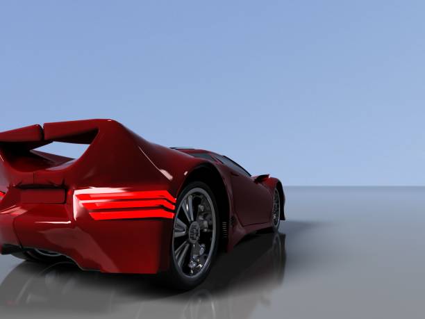 istock Modern red sports car ,3d ,render. 1166982230