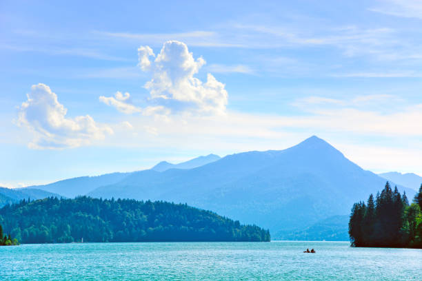 Lake Walchen (Walchensee) is one of the deepest and largest alpine lakes in Germany