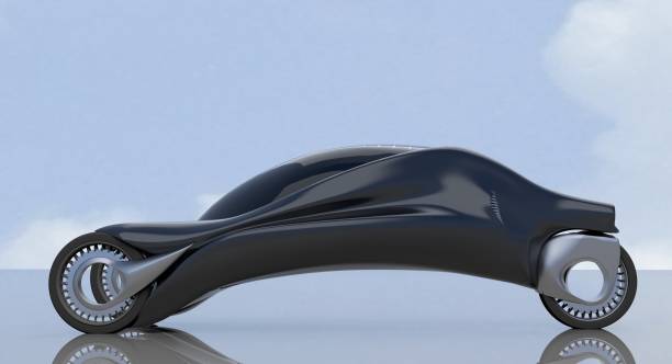 istock fantastic car concept of the future electro three wheels. 3D rendering. 1166983370