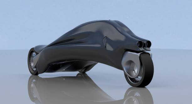 istock fantastic car concept of the future electro three wheels. 3D rendering. 1166983410