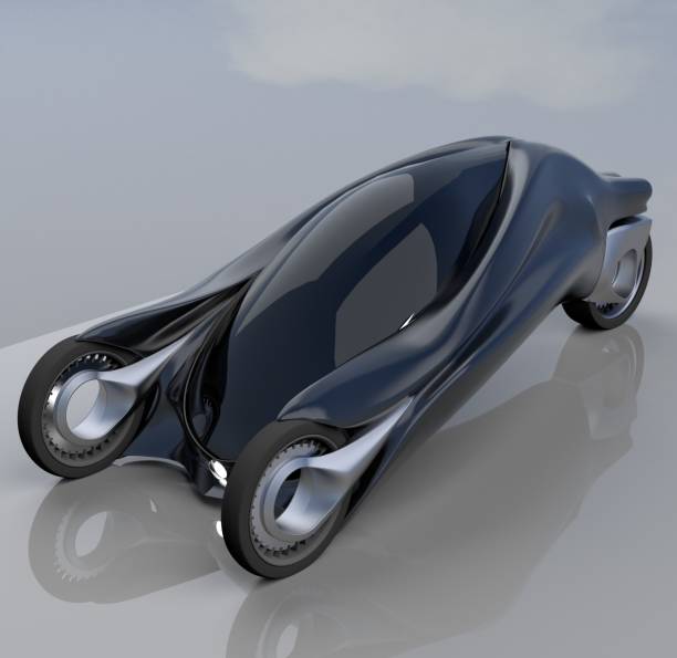 istock fantastic car concept of the future electro three wheels. 3D rendering. 1166983496