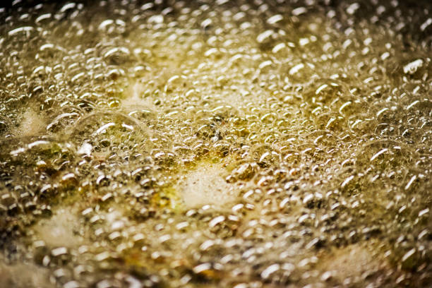 Boiling oil background stock photo