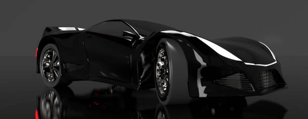 istock Modern black sports car ,3d ,render. 1166984550