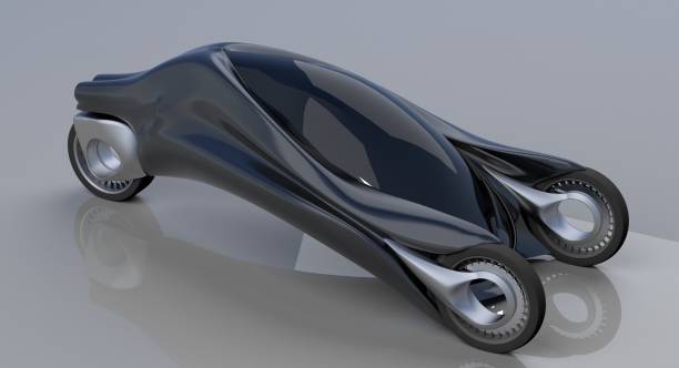 istock fantastic car concept of the future electro three wheels. 3D rendering. 1166984561