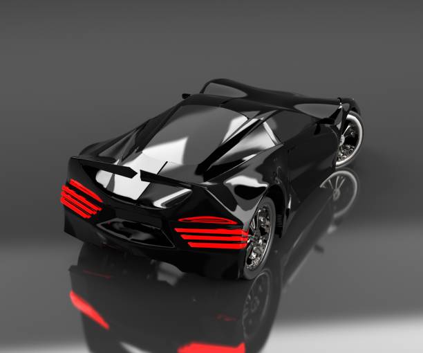 istock Modern black sports car ,3d ,render. 1166984595