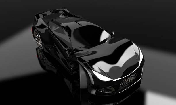 istock Modern black sports car ,3d ,render. 1166984628