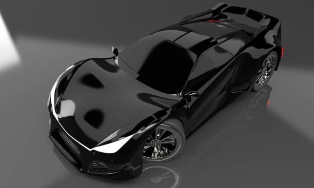 istock Modern black sports car ,3d ,render. 1166984668
