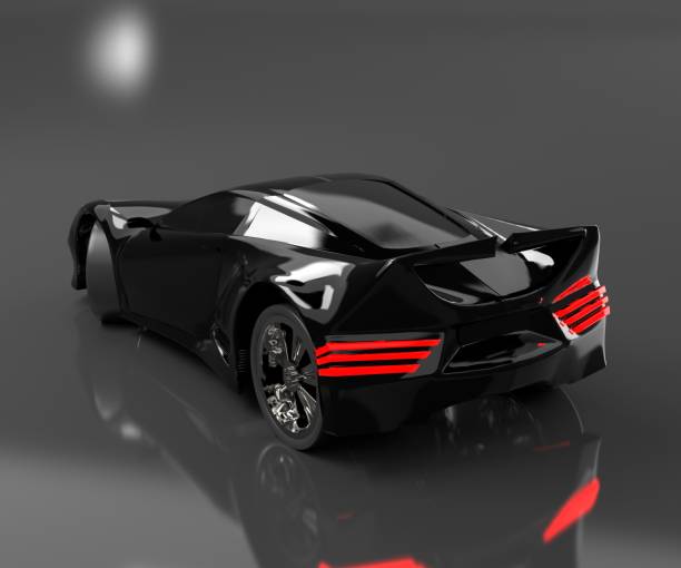 istock Modern black sports car ,3d ,render. 1166984700
