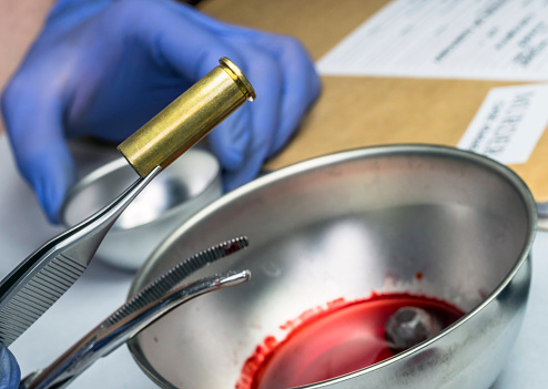 Lab Bullets Criminalistic Laboratory Bullet Shell Analysis Conceptual Image Stock ...
