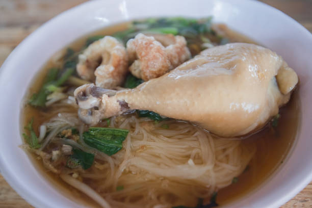 istock noodle, Chicken noodle with pork rind, Thai food 1166986745