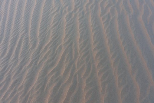 Close-up of textures in the sand of a desert