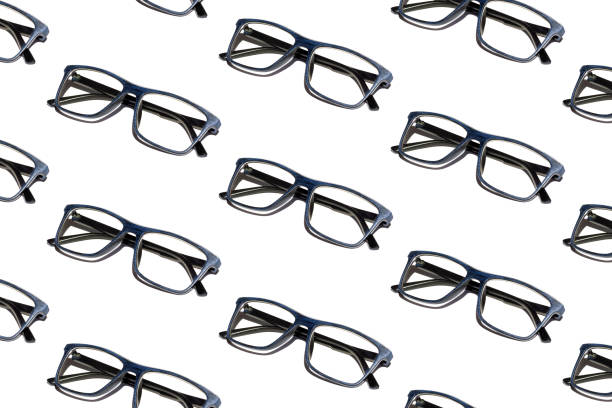 istock Pattern of blue glasses on a white background with shadow 1166988289