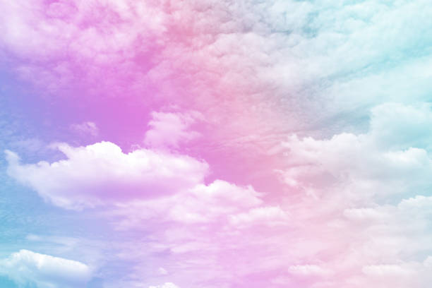 istock Nature sky pastel color  with white clouds pattern on  background 1166998250