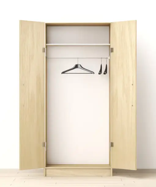 Photo of Front view of empty wardrobe