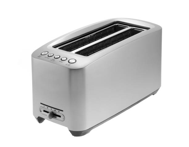 istock A silver chrome toaster isolated in white with clipping path 1167006755